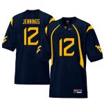 Men's West Virginia Mountaineers NCAA #12 Gary Jennings Navy Authentic Nike Retro Stitched College Football Jersey FO15F37DY